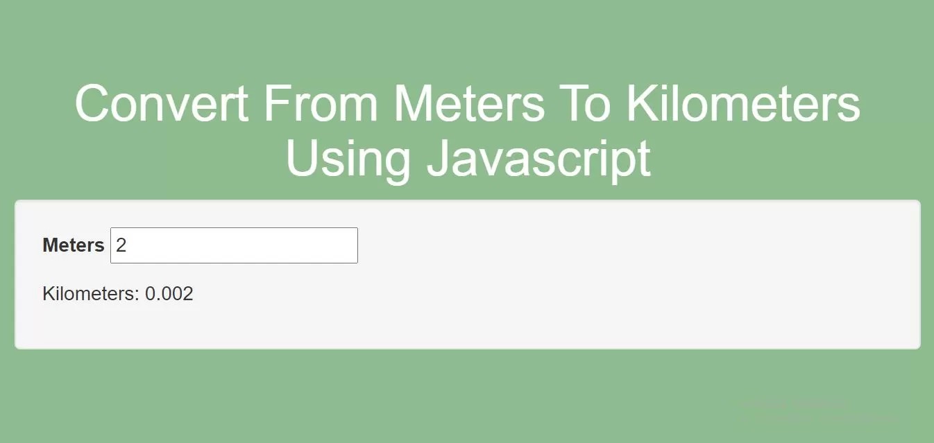 How To Convert From Meters To Kilometers Using Javascript