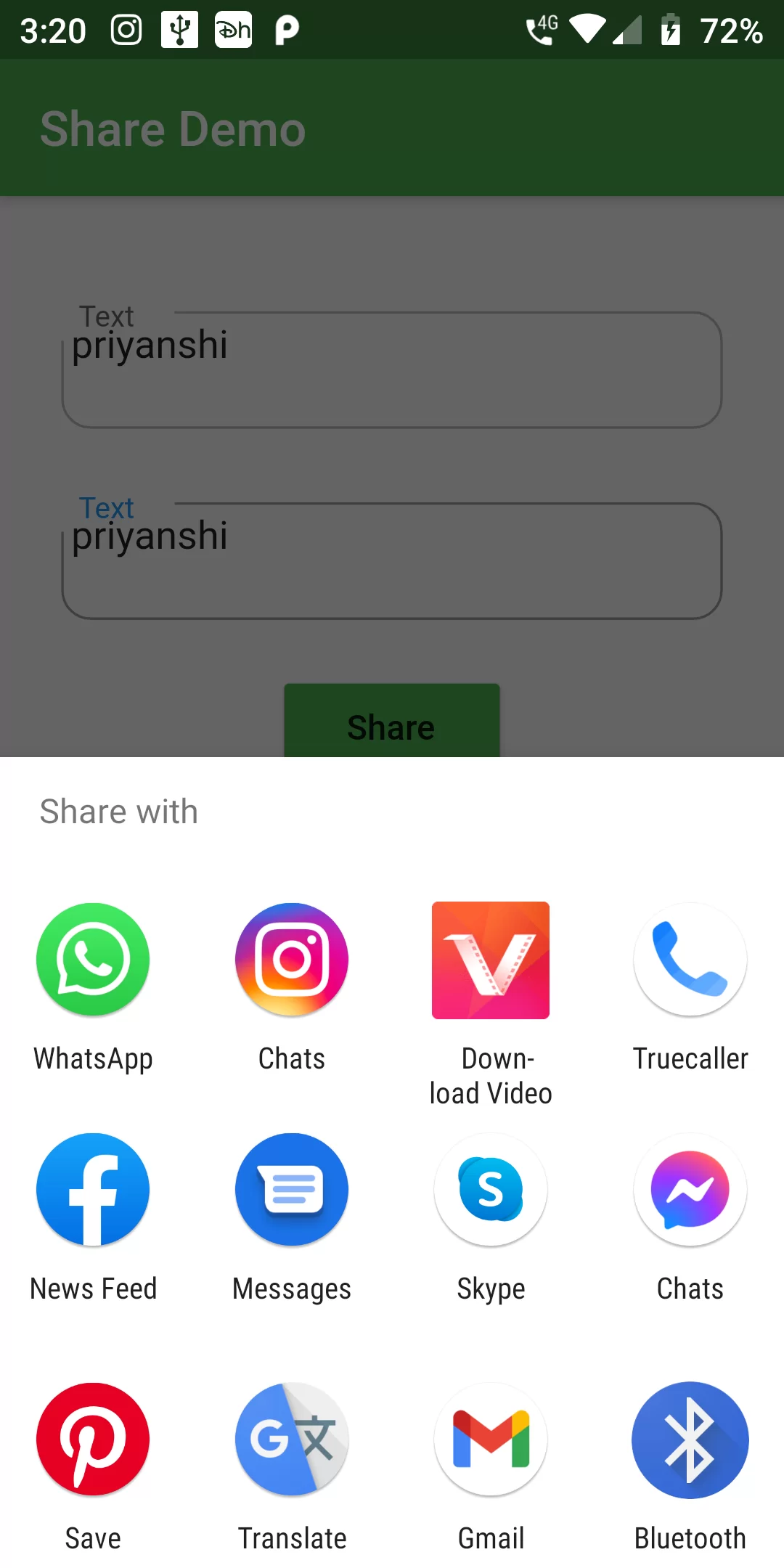 How To Make Share Text Using Flutter Android App