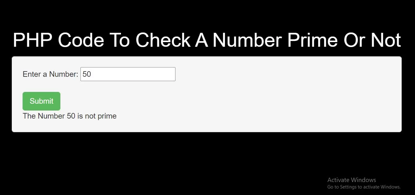 How To Implement PHP Code To Check A Number Prime Or Not