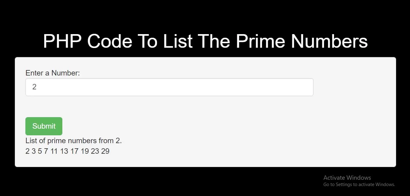 How To Implement PHP Code To List The Prime Numbers