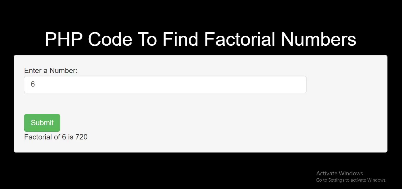 How To Implement PHP Code To Find Factorial Numbers