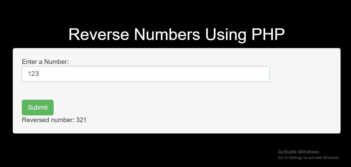 How To Implement Code For Reverse Numbers Using PHP