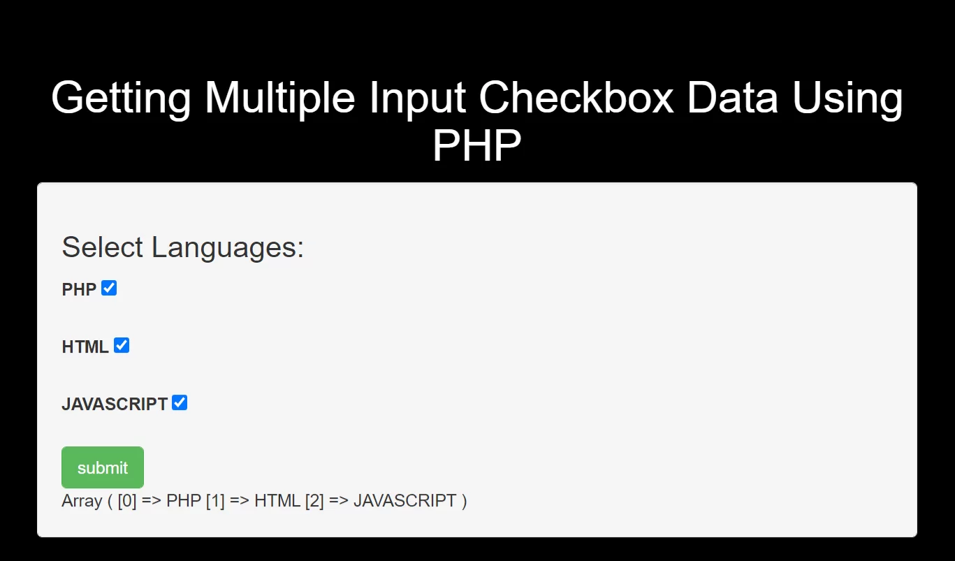 How Do I Get Multiple Input Checkbox Data Using PHP