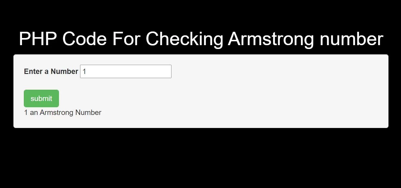 How To Implement PHP Code For Checking Armstrong number