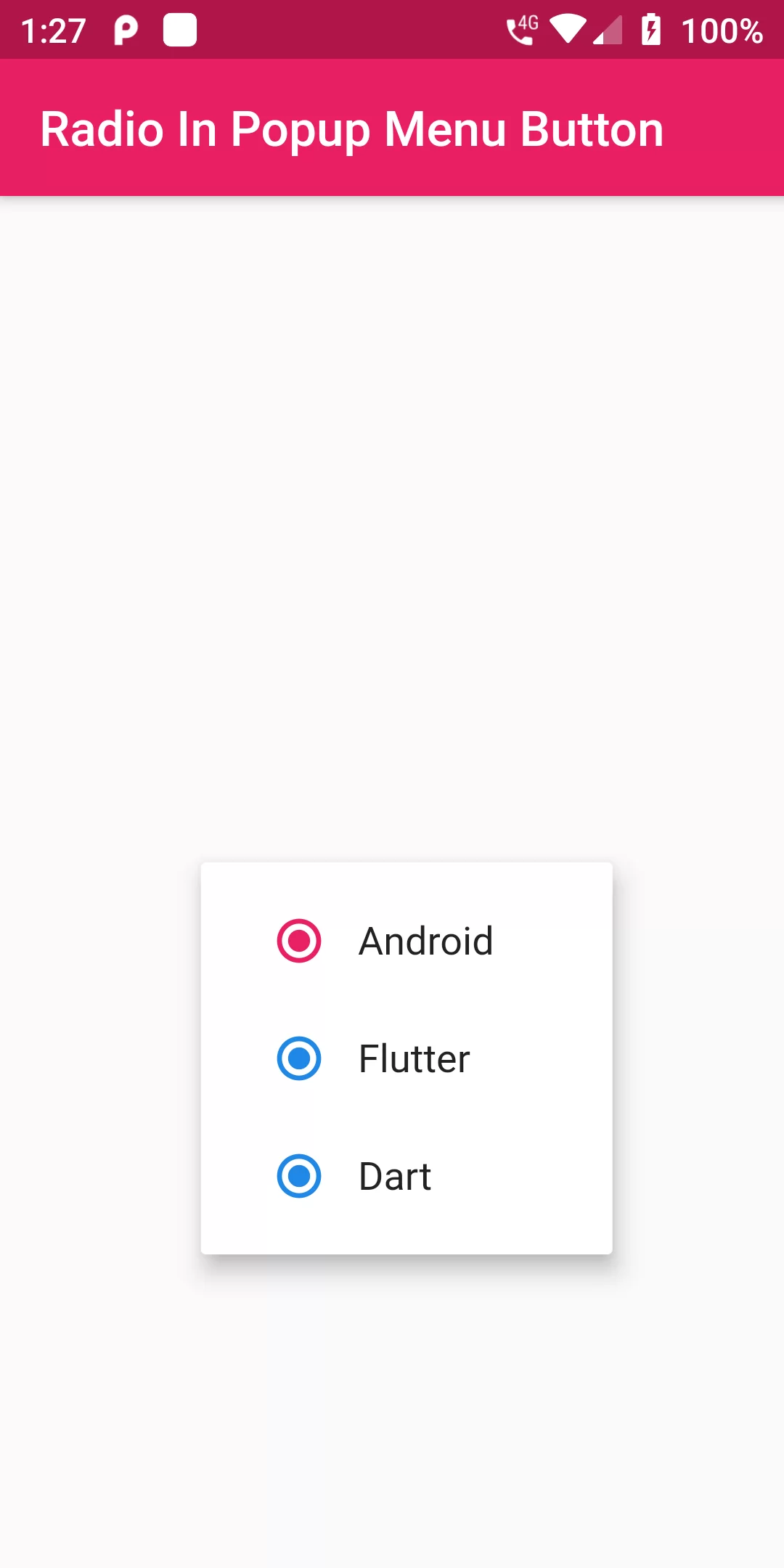 How To Use Radio Button In Flutter Popup Menu Button