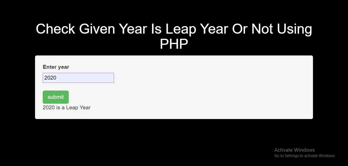 How To Check Given Year Is Leap Year Or Not Using PHP