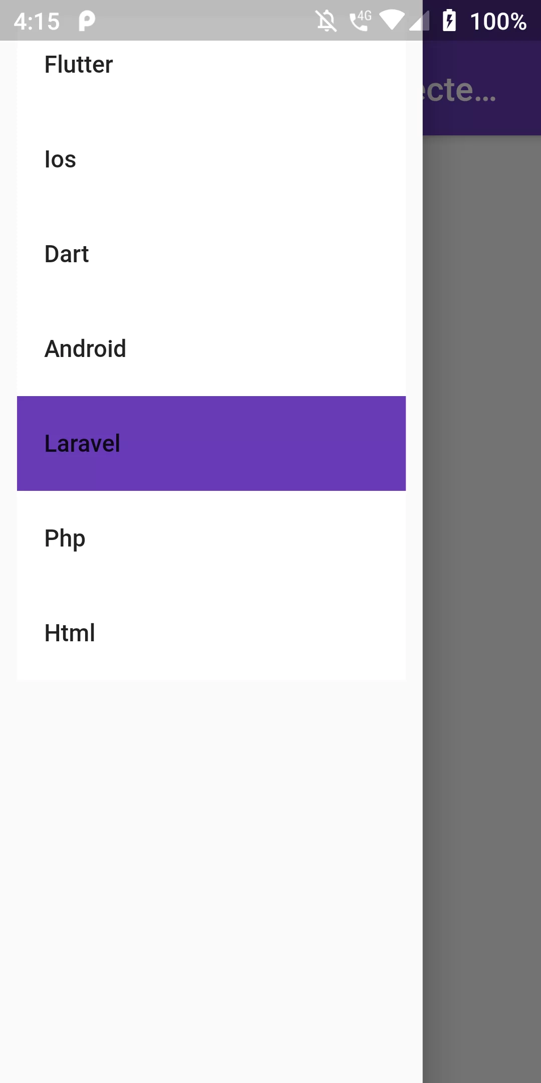 Change Drawer Selected Menu Item Background Color In Flutter