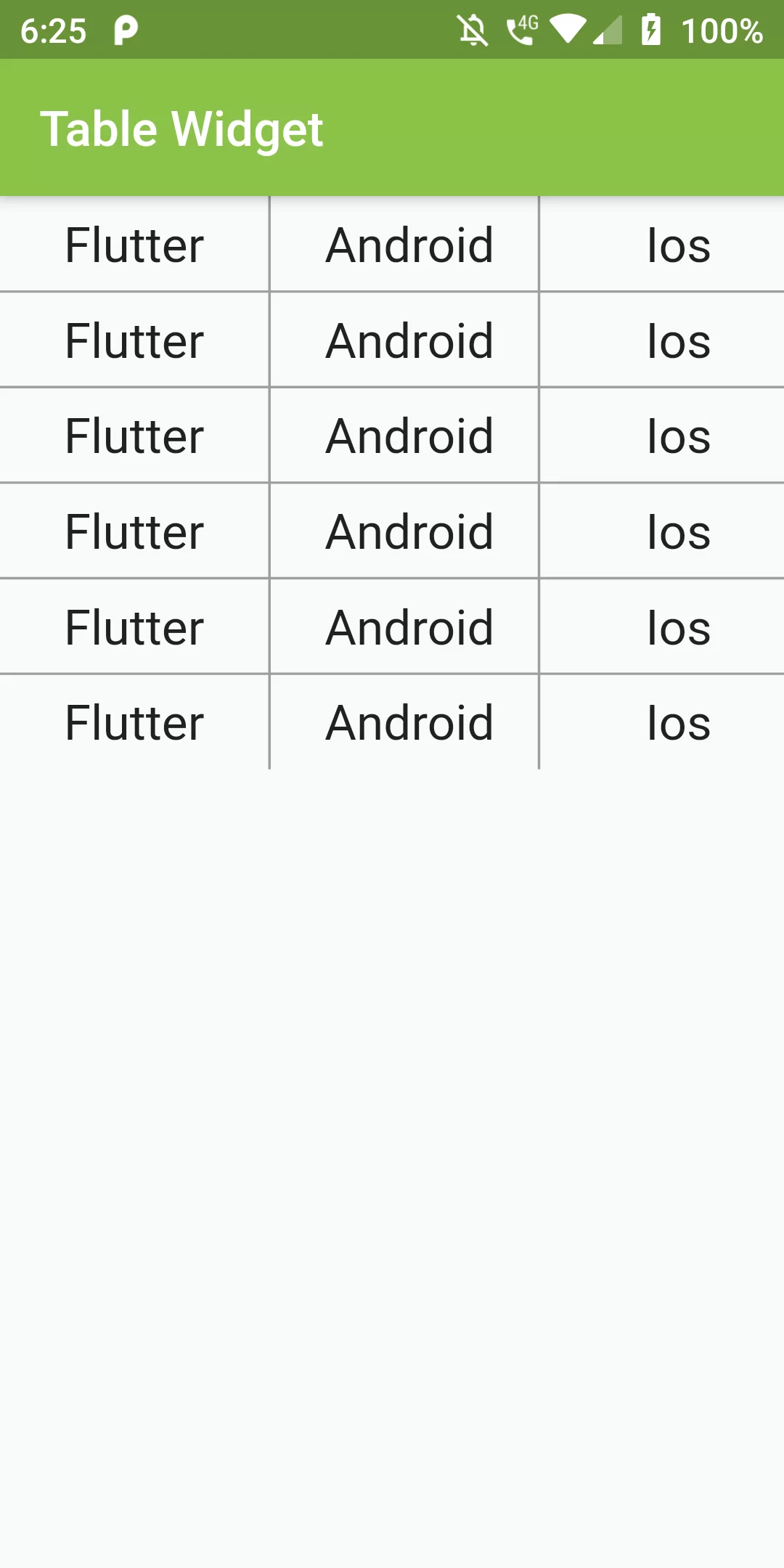 How To Use Table Widget Using Flutter Android Dart