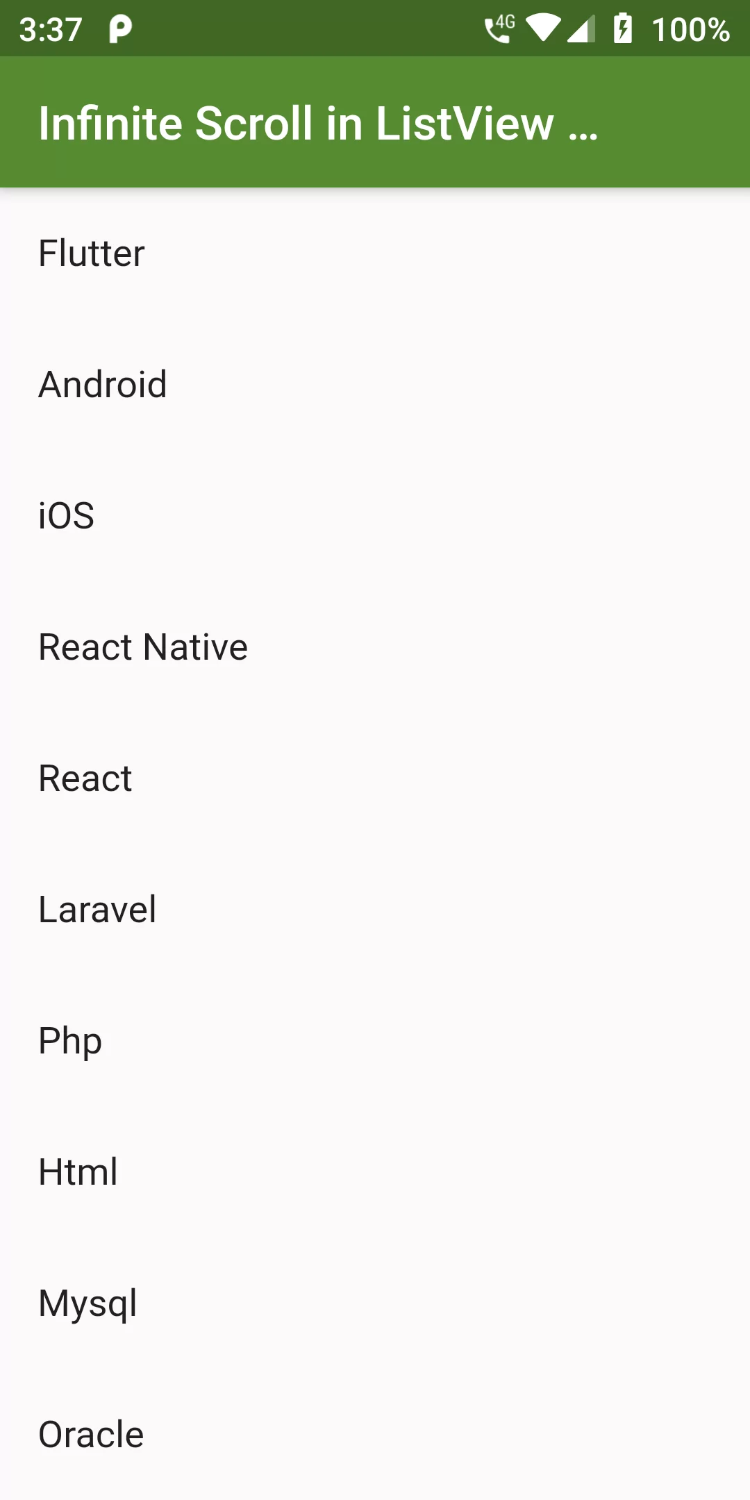 How To Create An Infinite Scroll In Listview Using Flutter