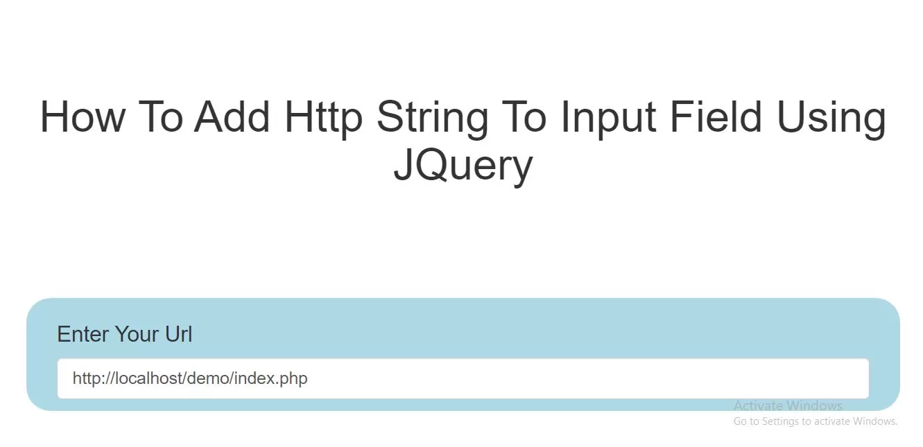How To Add Http String To Input Field Using JQuery