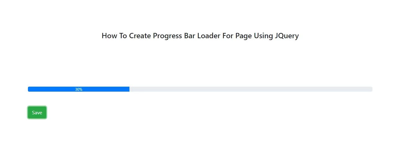 How To Create Progress Bar Loader For Page Using JQuery