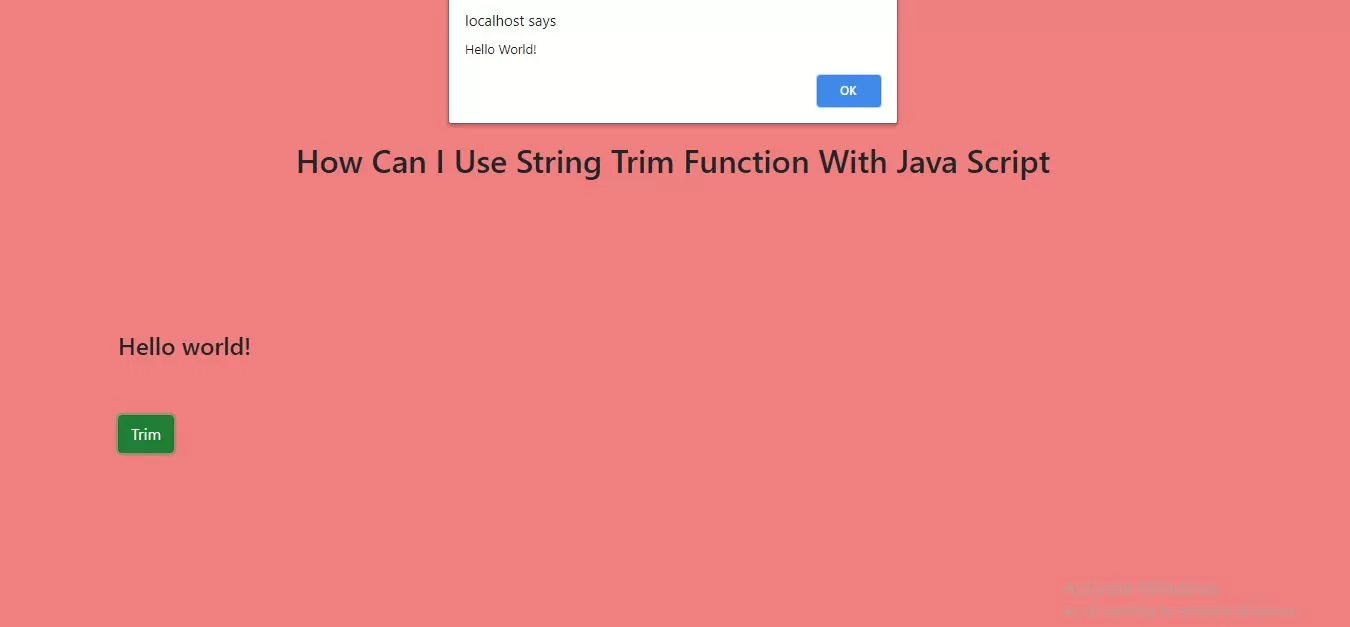 How Can I Use String Trim Function With Java Script