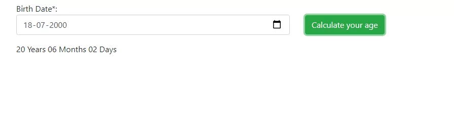 How To Calculate Your Age Using Jquery, Ajax In Laravel