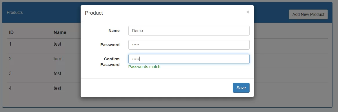 How To Match Password And Confirm Password Using Jquery In Laravel