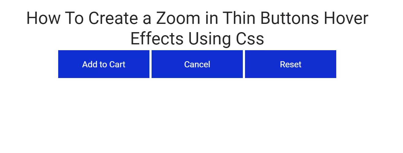 How To Create a Zoom in Thin Buttons Hover Effects Using Css