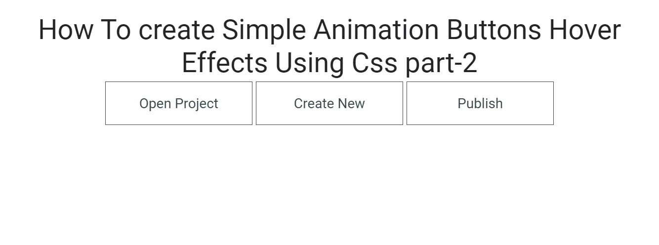 How To create Simple Animation Buttons Hover Effects Using Css part-2