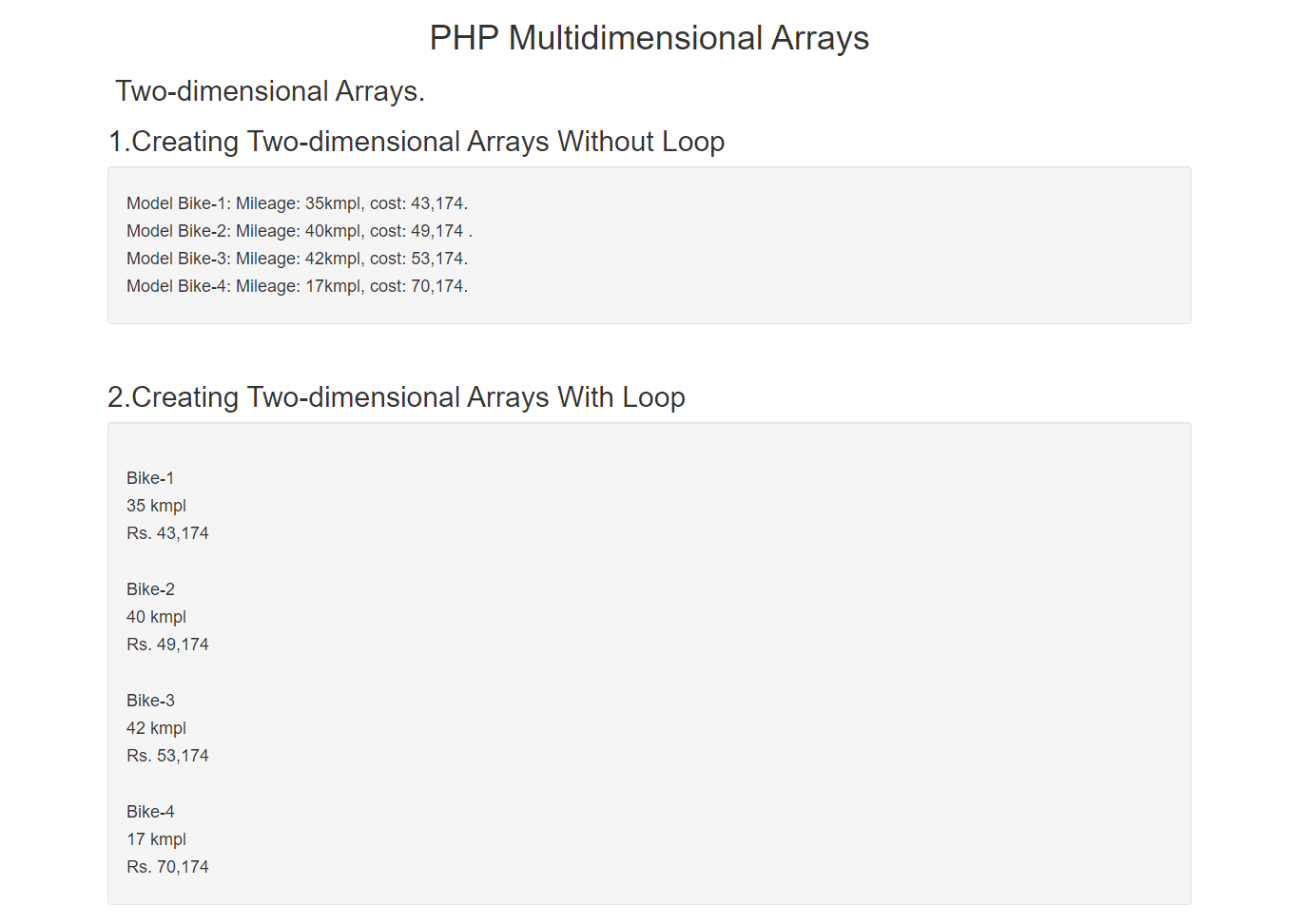 how-to-use-multidimensional-array-with-example-in-php